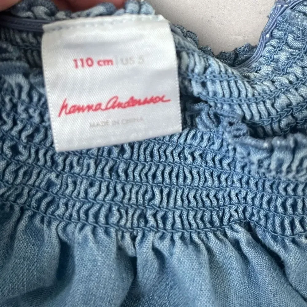 Hanna Andersson Light Blue Chambray Swing Shirt, Size 5 - Picture 5 of 11